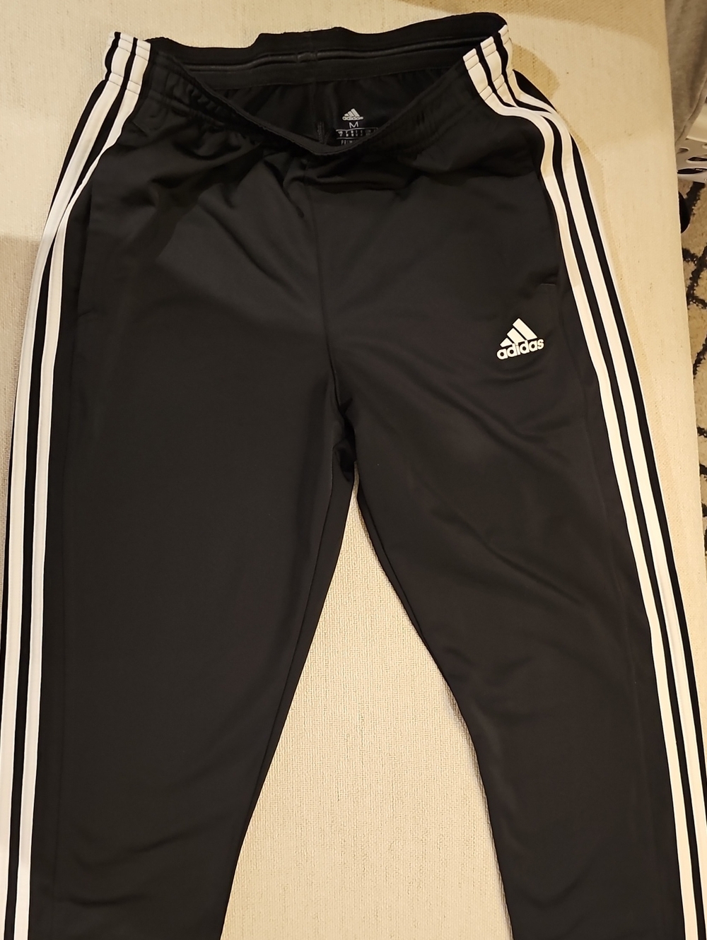 Mens Adidas Originals  Black Joggers with White Three-Stripe